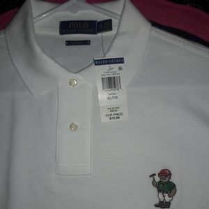 Polo white short sleeve teddy bear